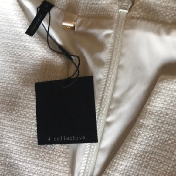 NWT 4.collective White/Coral Tweed Sheath Dress, 8 - Picture 6 of 7